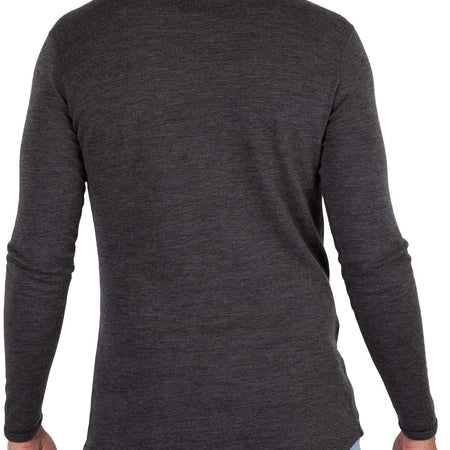 Mens Base Layer - 100% Merino Wool Midweight Long Sleeve Thermal Shirt