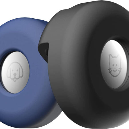 Dog Collar Holder for Airtag, 2 Pack Silicone Pet Collar Case for Apple Airtags, Anti-Lost Waterproof Airtag Dog Collar Holder GPS Tracker Compatible with Cat Dog Collars Charms Air Tag Mount Harness