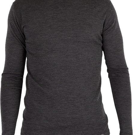 Mens Base Layer - 100% Merino Wool Midweight Long Sleeve Thermal Shirt