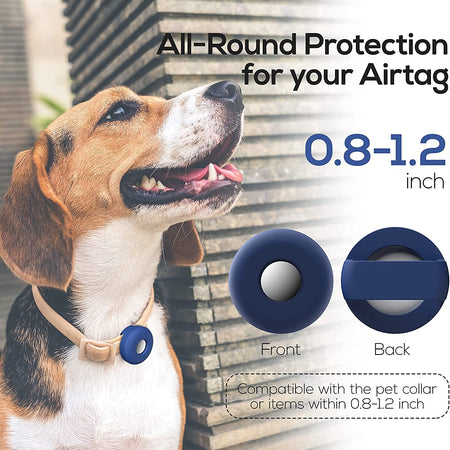 Dog Collar Holder for Airtag, 2 Pack Silicone Pet Collar Case for Apple Airtags, Anti-Lost Waterproof Airtag Dog Collar Holder GPS Tracker Compatible with Cat Dog Collars Charms Air Tag Mount Harness