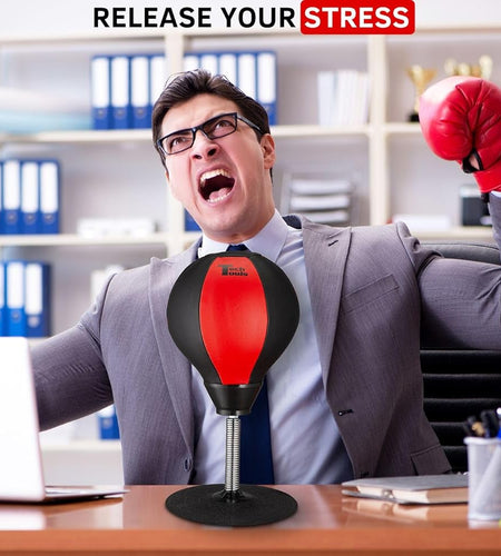 Desktop Punching Bag - Suctions to Your Desk, Heavy Duty Stress Relief Boxing Bag, Funny Office White Elephant Gifts for Boss or Coworker