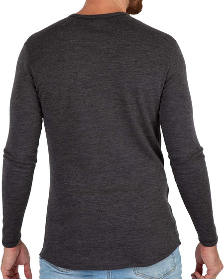 Mens Base Layer - 100% Merino Wool Midweight Long Sleeve Thermal Shirt