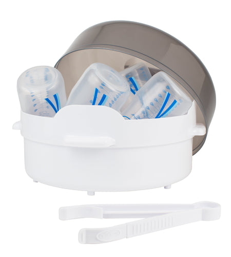 Microwave Steam Sterilizer, Quickly Sterilize Baby Bottles, Pacifiers, Breast Pump Parts, & Accessories, Travel-Friendly, BPA Free, 1 Pack