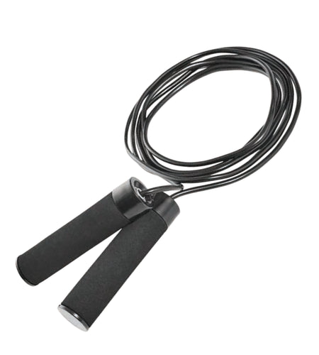 Speed Jump Rope with Light Weight Handles, 9' Length, Black