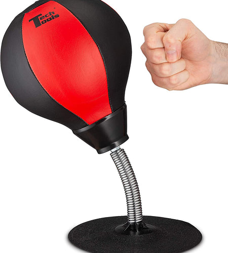 Desktop Punching Bag - Suctions to Your Desk, Heavy Duty Stress Relief Boxing Bag, Funny Office White Elephant Gifts for Boss or Coworker