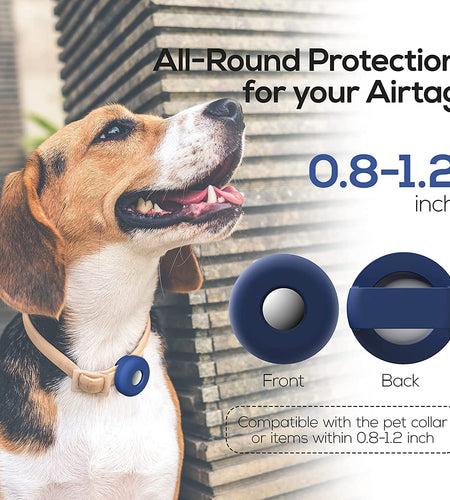 Dog Collar Holder for Airtag, 2 Pack Silicone Pet Collar Case for Apple Airtags, Anti-Lost Waterproof Airtag Dog Collar Holder GPS Tracker Compatible with Cat Dog Collars Charms Air Tag Mount Harness